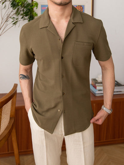 Old Money Gebreid Cuban Collar Shirt