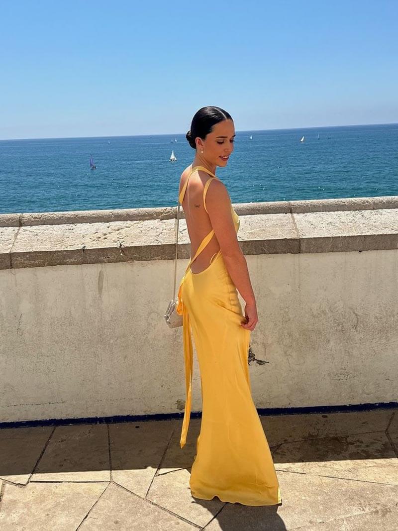 Caroline | Rugloze Maxi Jurk