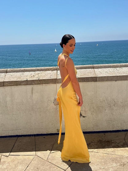 Caroline | Rugloze Maxi Jurk