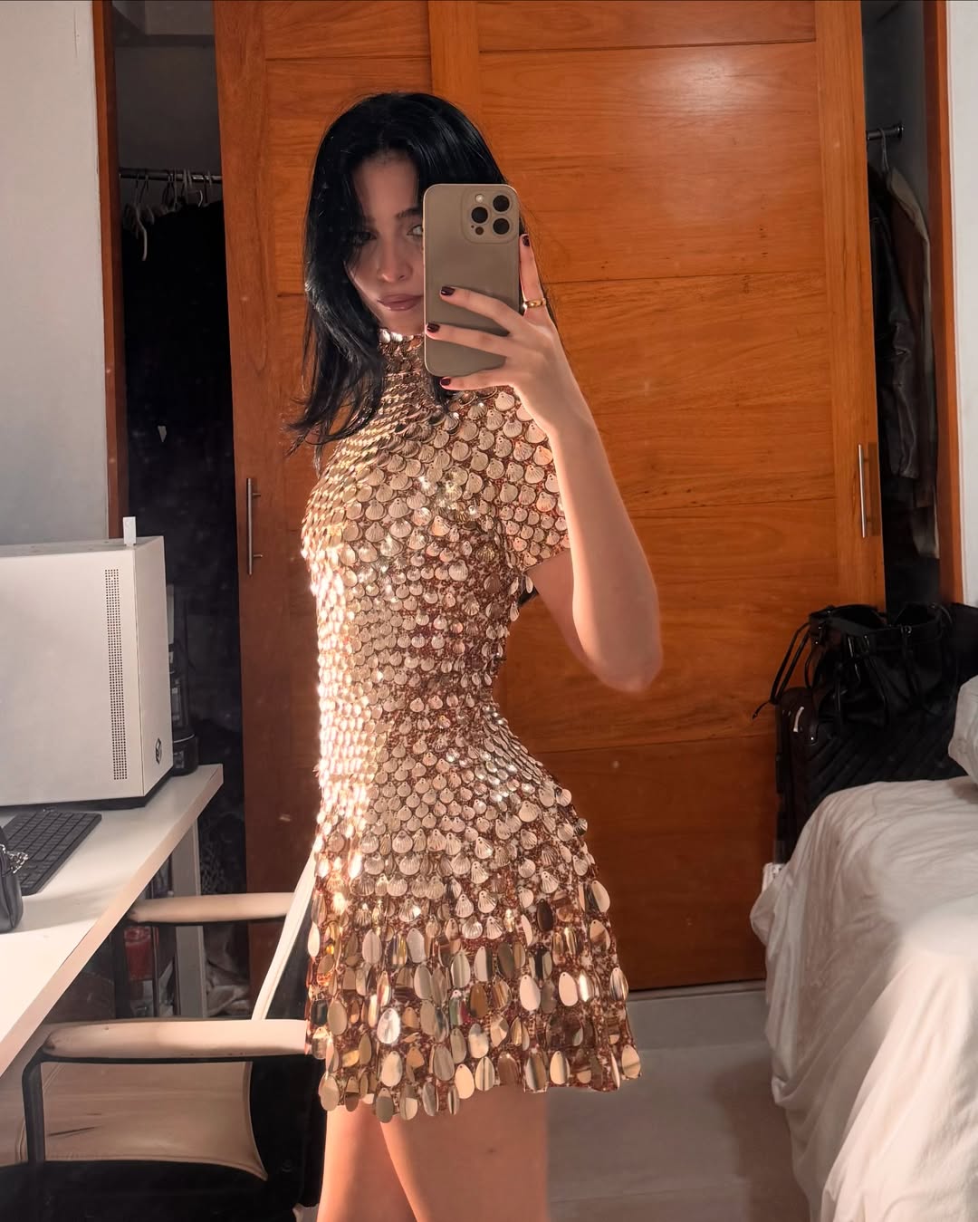 Monica | Hoge Hals Mini Jurk