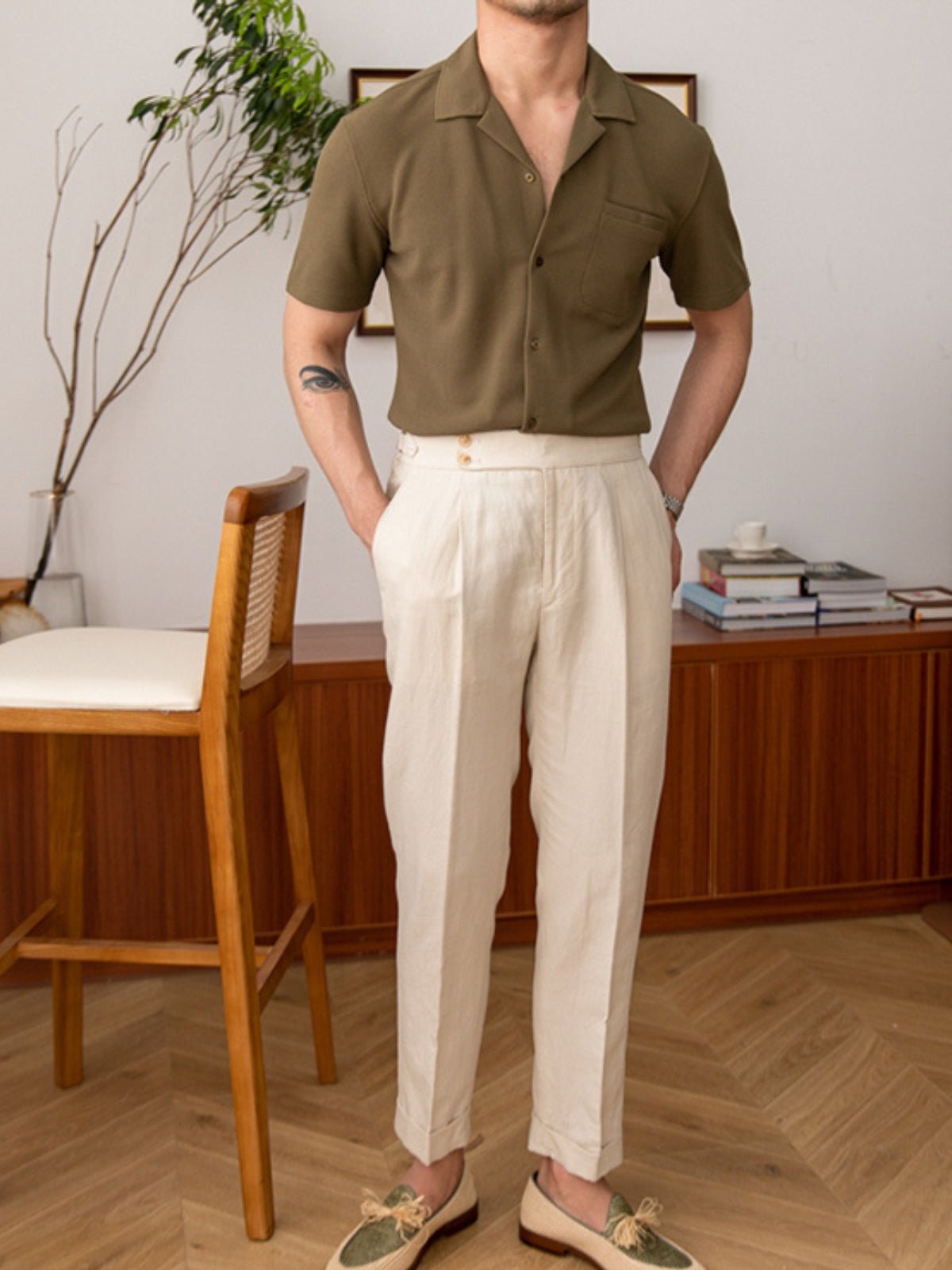 Old Money Gebreid Cuban Collar Shirt - Felova Amsterdam