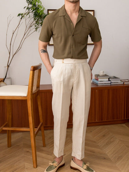 Old Money Gebreid Cuban Collar Shirt - Felova Amsterdam