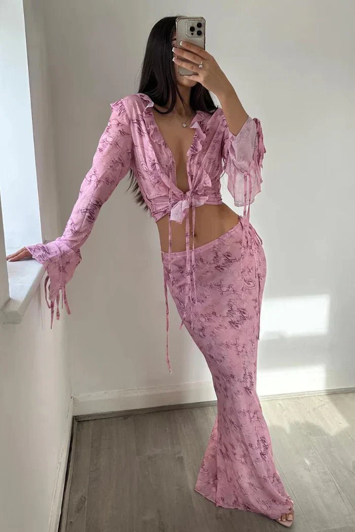 Annabelle | Vloeiende Maxi Rok Set - Felova Amsterdam