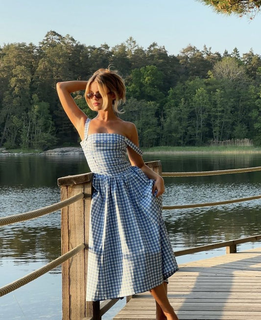 Ariana | Mouwloze Midi Zomerkleed - Felova Amsterdam