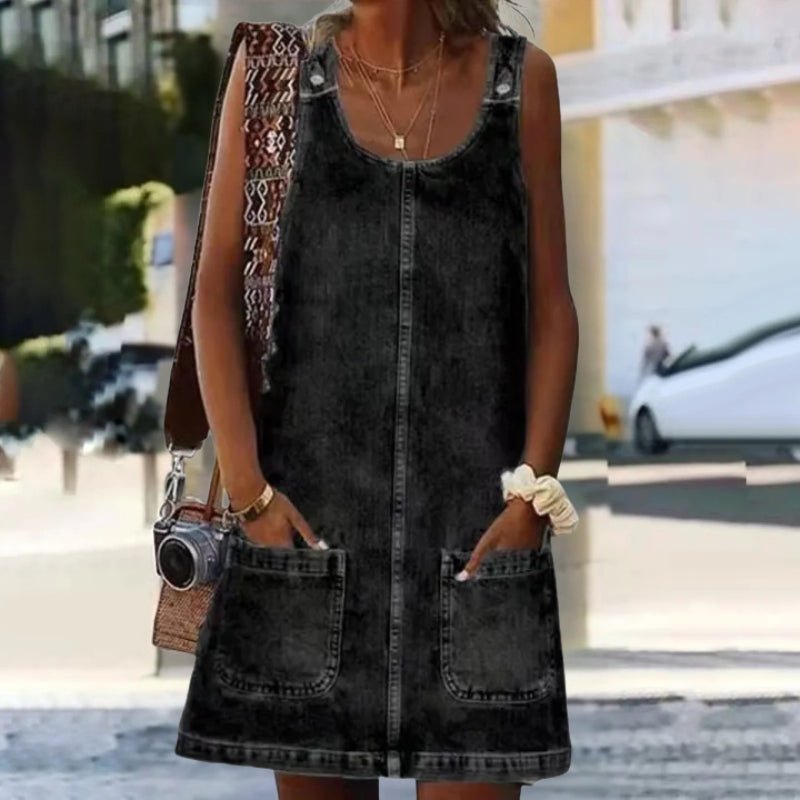 Denim | Pocket Mini Jurk - Felova Amsterdam